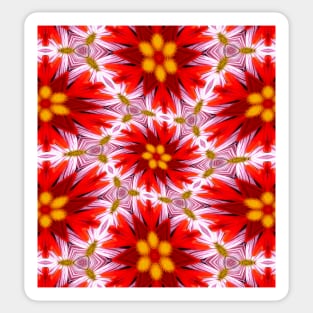 Red Floral Pattern Sticker